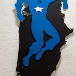 American Crucifixion, 2006, lasercut metal & paint, 250x150x15 cm - Ed. of 3