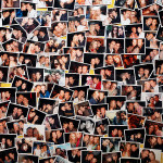 My Friends Are Better looking Than Yours (detail), 2004, matress, paint, 600 photographs, pins