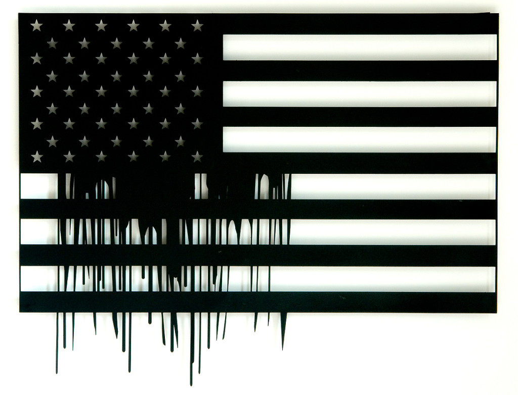 The Flag, 2006, lasercut metal & paint, 100x100 cm- Ed. of 8